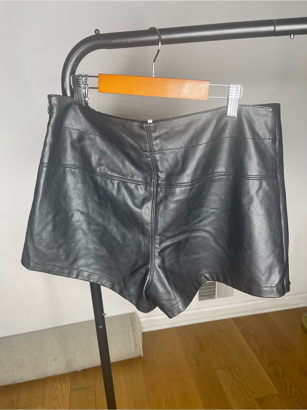 Free People Black Faux Leather Studded Mini Skirt - Picture 2 of 8